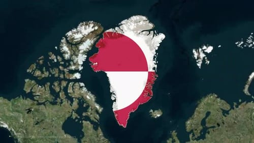Greenland Map Zoom and Flag Reveal Animation