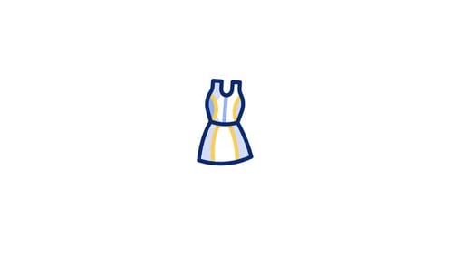 Flat Design Dress Icon Reveal Animation