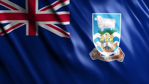 Falkland Islands Flag Realistic Waving Loop Animation