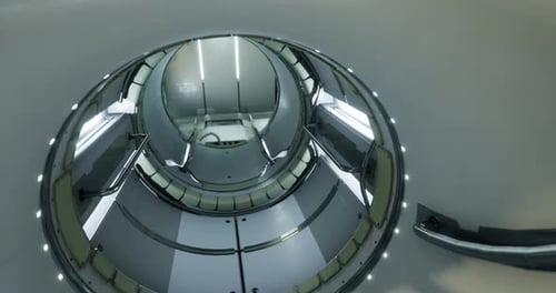 Innenraum der Luftschleuse auf der Internationalen Raumstation während der Aktivität