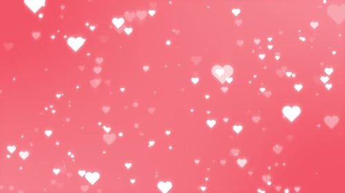 Romantic Glowing Hearts Floating Background Animation