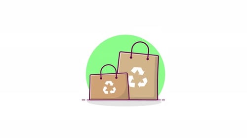 4k Reusable Bag. Eco-Friendly Bag Concept Animation Video