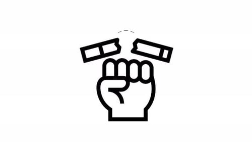 quit smoking line icon animation