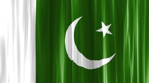 Waving Pakistan Flag Seamless Fabric Background
