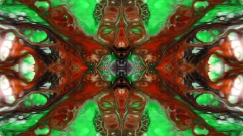 Psychedelic Fluid Ink Kaleidoscope Abstract Motion Background