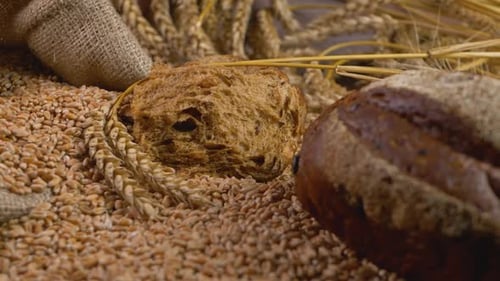Dark Ryetype Bread with Yellow Ripe Wheat
