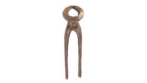 Old iron tool 3d object rotating loop