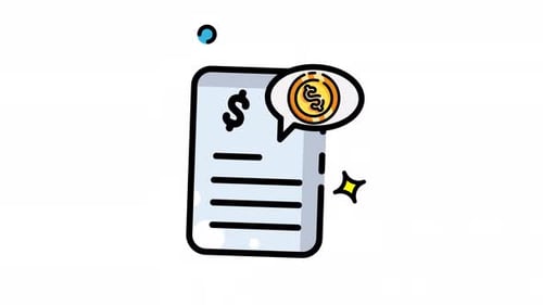 Animated Made in uk a receipt featuring a dollar sign and gold coin.