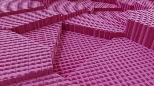 Undulating Pink Geometric Hexagon Grid Looping Background