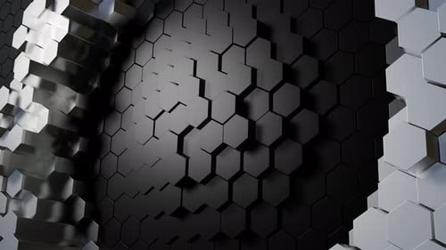 Animated Dark Geometric Hexagon Grid Background