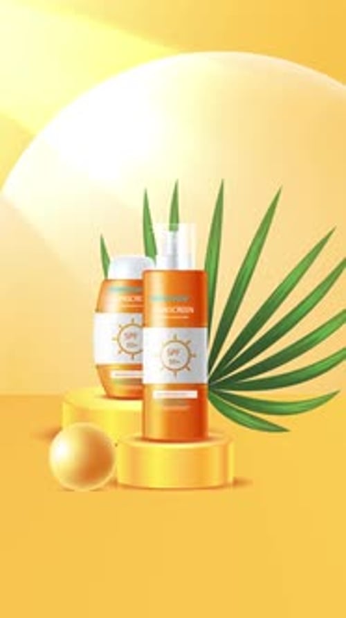 Shampoo And Lotion Product Presentation In Studio Background Vertical