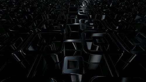 Abstract Dark Glossy Undulating 3D Geometric Background Animation