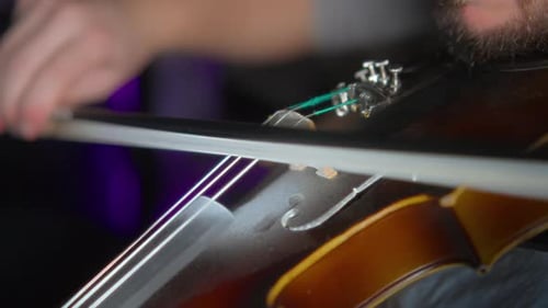 Violin Performance Close Up Instrument Detail