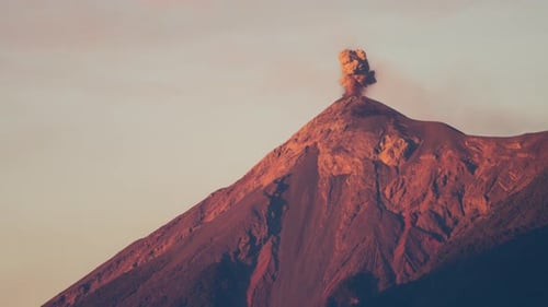 Volcan de Fuego Erupting at Sunrise