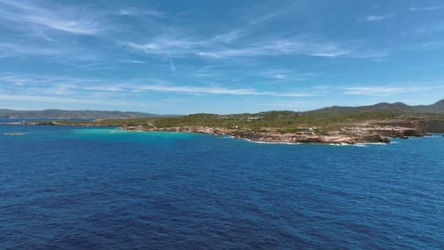 The West Coast of Ibiza in the Summer Aerial View