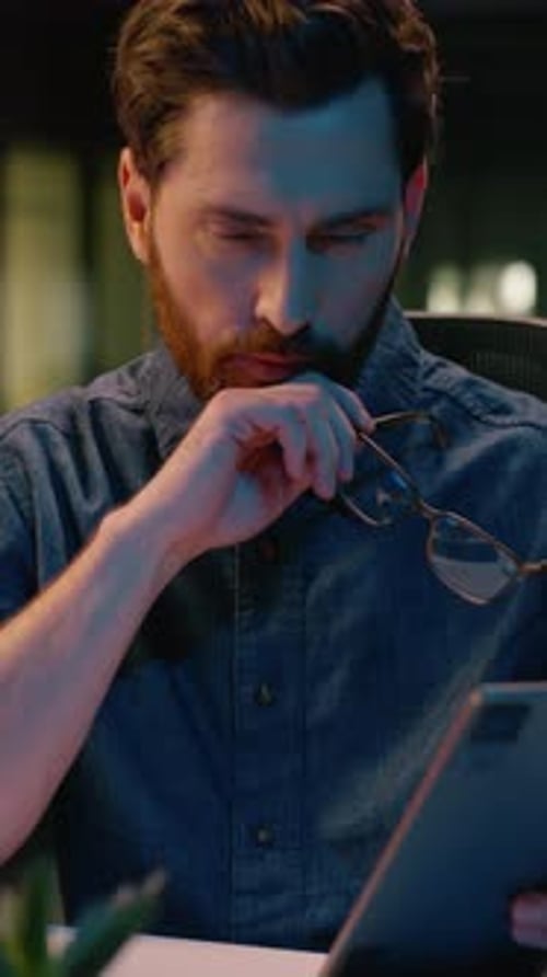 Caucasian Middleaged Businessman Stock Market Trader Business Man Broker Computer Trading Analyst