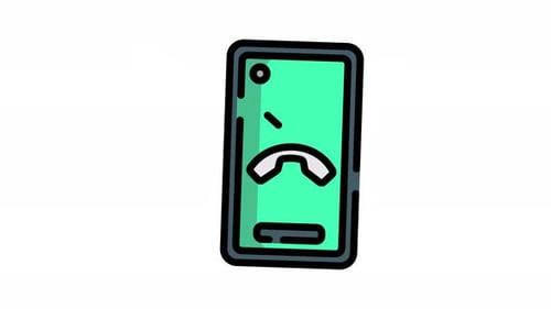 Animation missed call with smartphone icon. Smartphone feature themed