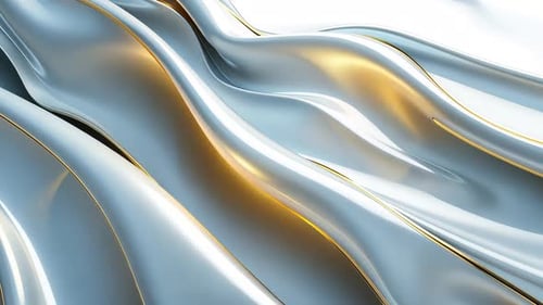 Abstract metallic drapery. Flowing folds of silver and gold