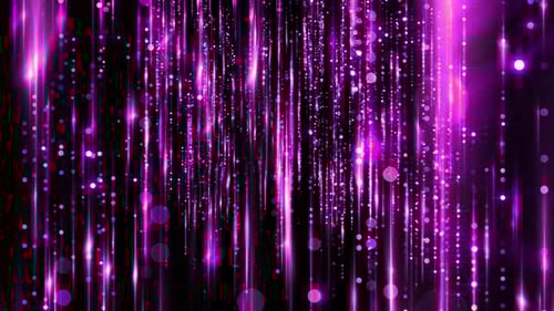 Abstract Purple Glowing Light Streaks and Particle Background