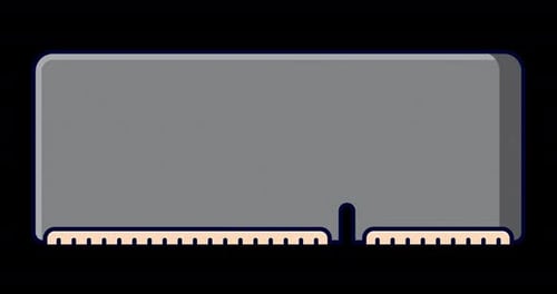 RAM memory computer animation. Computer RAM animation. Random access memory. Flat cartoon style