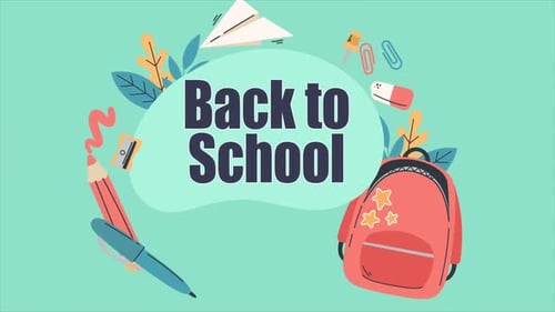 Back to School with School Elements Around Text