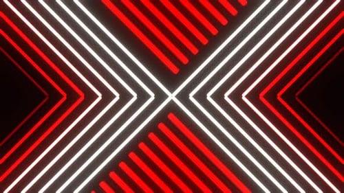 Red And White Geometric Neon Background Vj Loop In 4K
