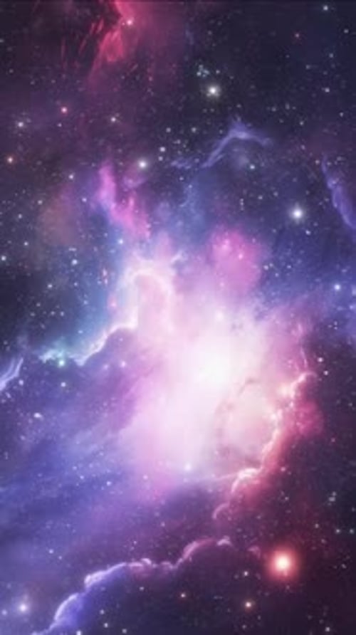 Vibrant Space Nebula Vertical Background Loop