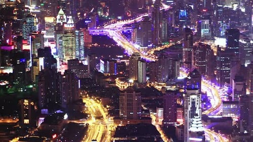 Shanghai Night Traffic Time-lapse