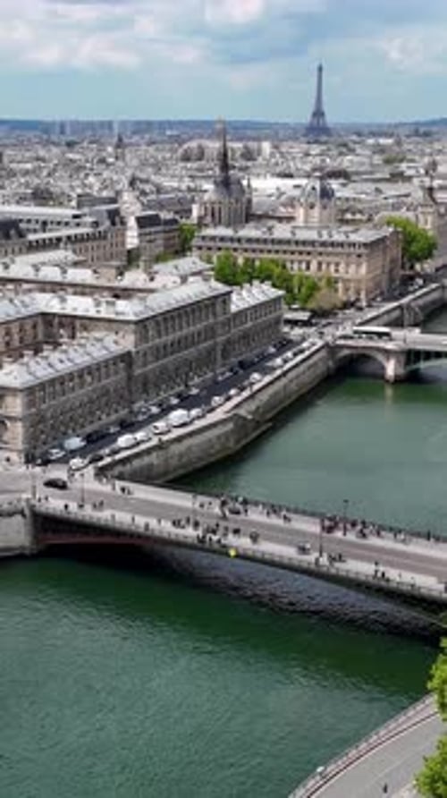 Paris Skyline At Paris France Island In France.