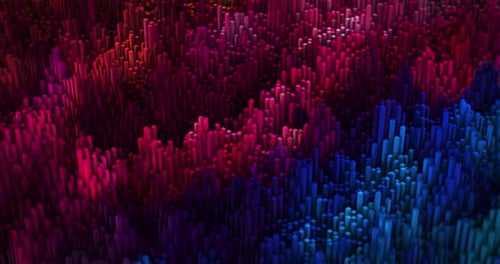 Animação dinâmica de retângulos 3D, blocos ou cubos móveis, cubos coloridos