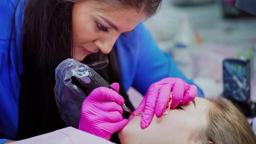 Lips pigmentation process.