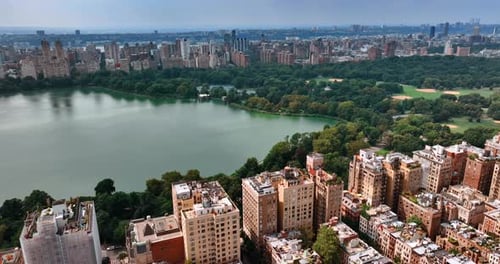 Combination of nature beauty with the gorgeous architecture. Cityscape of New York Central Park
