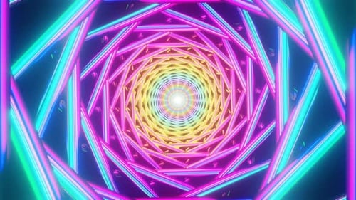 Multicolor Abstract Spiral Motion Background Loop Animation In 4K