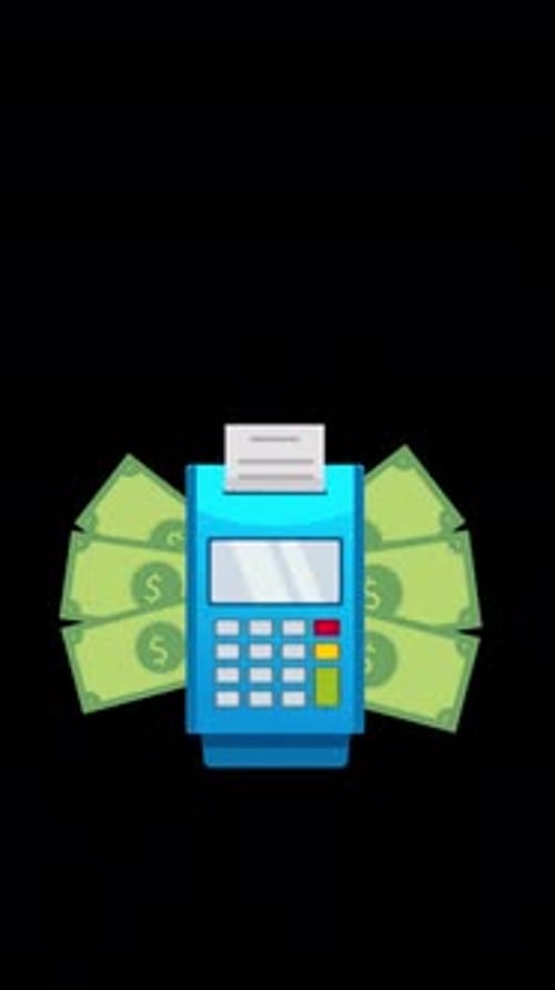 Pos Payment Machine And Card Vertical Alpha Channel