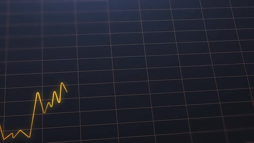 Digital Graph with Upward Trend on Dark Background