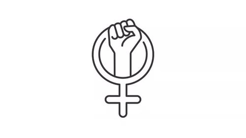 Minimalist Animated Female Power Symbol