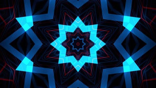 Abstract Neon Geometric Star Tunnel Loop Background