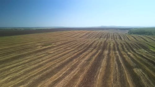 Agricultural field aerial view of farming in Ukraine