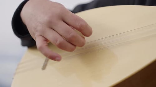 traditional Turkish instrument baglama playing