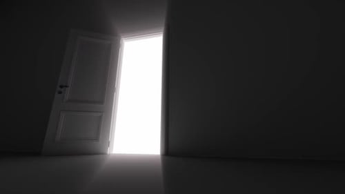 Abstract Door Opening Light Reveal Animation