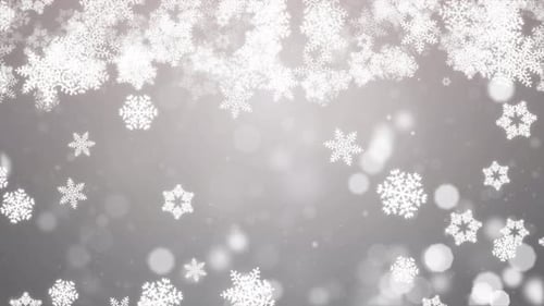 Loopable Winter Snowfall Background with Bokeh Lights