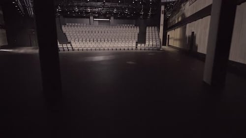 Coming out Onto the Theater Stage Into an Empty Auditorium.