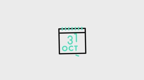 Animated Calendar Icon Revealing October 31st