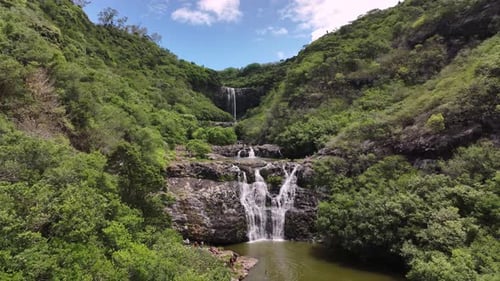 Tamarin Waterfall On The Island Of Mauritius