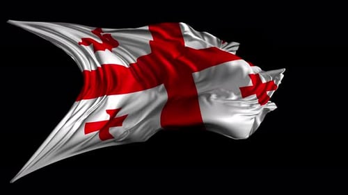 Realistic Waving Georgia Flag with Fabric Detail