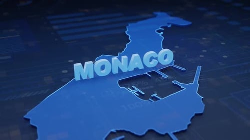 Monaco Map Futuristic Digital Background