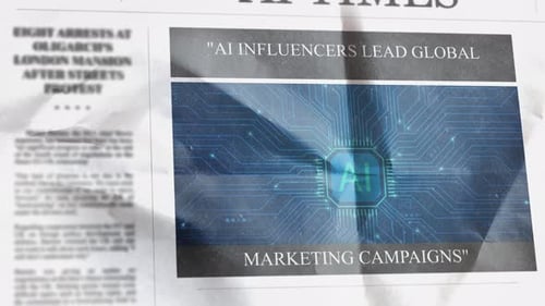 Futuristic AI Chip Processor Digital Technology Reveal