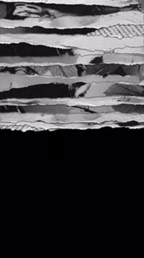 Transição de papel de colagem de cortina vertical em preto e branco