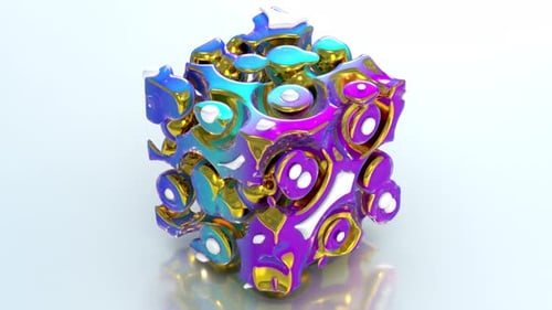 Futuristic Bubbles 3D Cube Loop 4K