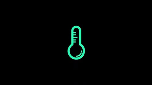 Animated Thermometer Line Icon With Rising Temperature Measurement
